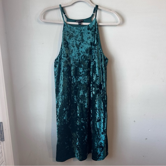 Dresses & Skirts - Crushed Velvet Midi Dress Teal Blue Y2K Grunge Whimsigoth Holiday Sz Large